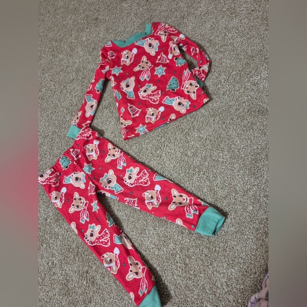 Kids Red Reindeer Pajamas